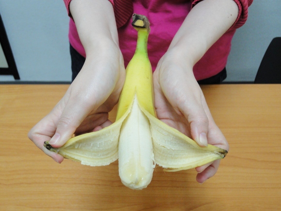 これは目からウロコ！　お猿さんも活用しているという驚くほど簡単で美しい「バナナの皮の剥き方」