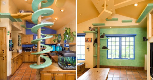 猫用らせん階段 ステップ付き 360万円かけてリフォームされたニャンコのためのドリームハウス Pouch ポーチ