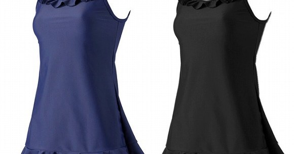 最近のスクール水着は女児力がめちゃ高そうだとtwitterで話題 ボディラインをカバーしてくれるフリフリのスク水 Pouch ポーチ