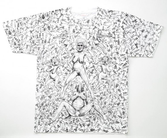 表も裏も袖まで「ババア」だらけ！　漫 画太郎先生 描きおろし2千人のババアがひしめく「ババアTシャツ」のインパクトが凄まじい!!