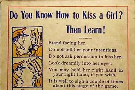 女の子とキスをしたいならこうしなさい……男子にキスの作法を教える約100年前の広告がレトロでとっても可愛らしい！