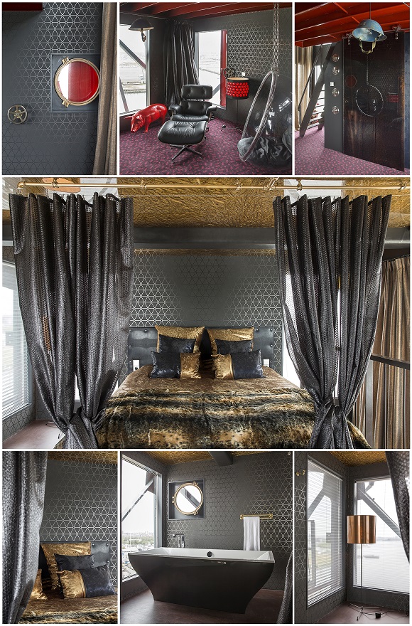 クレーンの中にこんなゴージャスなお部屋が!? 一度は泊まってみたい、アムステルダムにある奇想天外なホテル