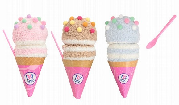 【期間限定】サーティワン×PLAZAのアイスクリーム雑貨がスイートすぎる！ ダブルアイスみたいな見た目のルームソックスとかッ!!!