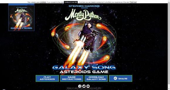 【ジワる】モンティ・パイソンのメンバーをミサイルで撃ち落とすホーキング博士!?　天才科学者がヘンな大活躍をする無料オンラインゲーム絶賛公開中！