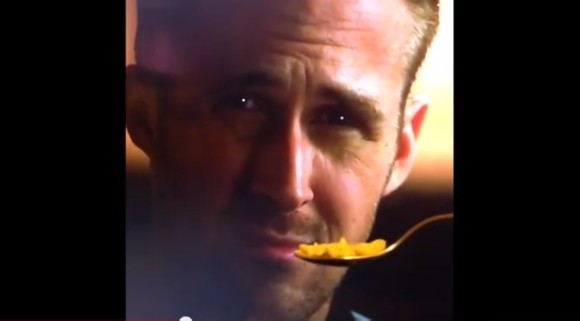 【意味不明】ハリウッド俳優ライアン・ゴズリングになんとかシリアルを食べさせようとするもトコトン拒否される動画