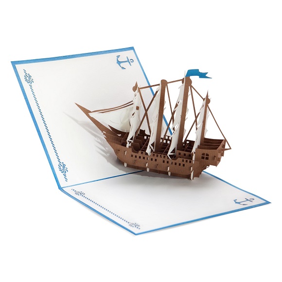 wooden_galleon-blue-paper_lovepop_popup_card-angle