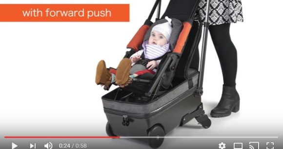 スーツケースとベビーカーのハイブリッド!! 赤ちゃんごと荷物を運べる 