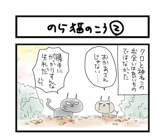 【夜の4コマ部屋】のら猫のころ2 / サチコと神ねこ様 第518回 / wako先生