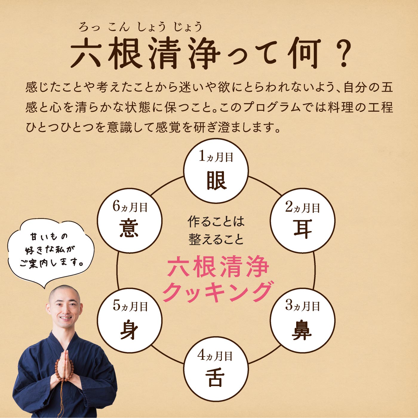 おやつ作りをしながら「欲」と向き合う!? レシピとお坊さんの説法が