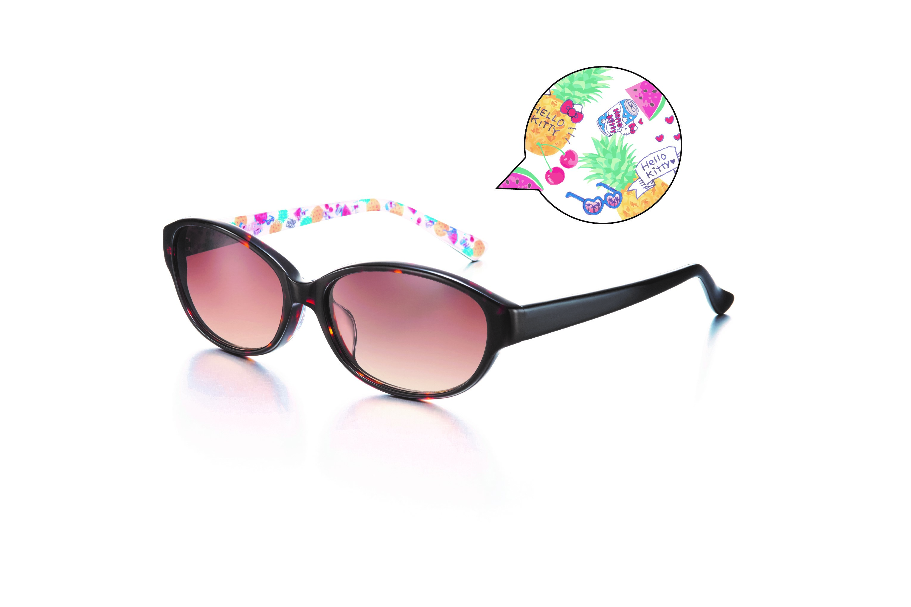 ハローキティのトロピカルなサングラスが新発売だよ / ツルの内側に