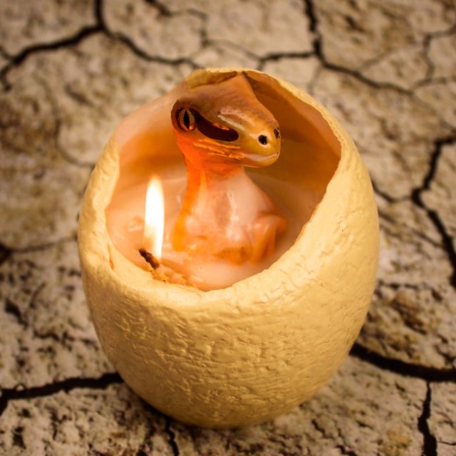 火を灯すとドラゴンの赤ちゃんが誕生する / 母性にも火がつきそうな「卵キャンドル」は生まれるワクワク感も楽しめます