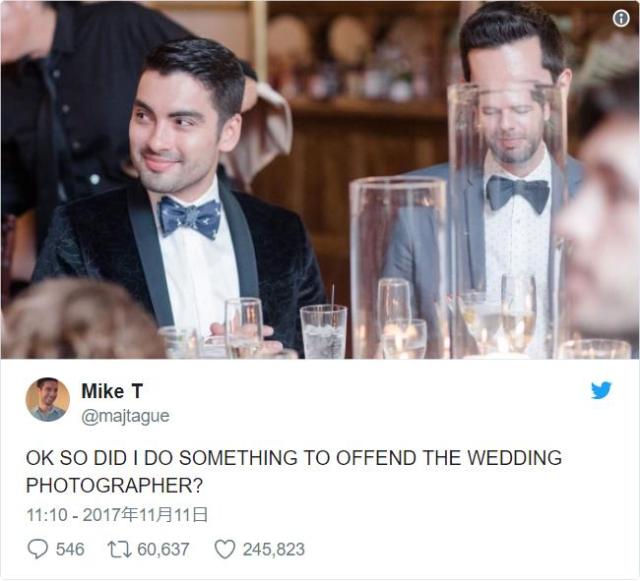 結婚式で「残念すぎる写真」を撮られちゃった男性が話題に！ 隣にいるボーイフレンドはイケメンに写ってるのに…