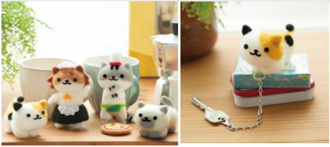 ねこあつめ」がニードルフェルトになりました♪ 手乗りサイズの 