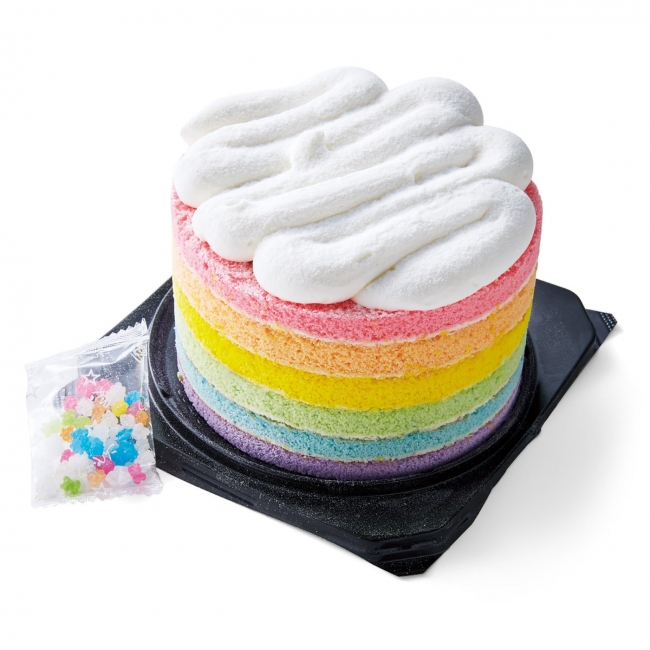 【販売開始】Aホワイト　レインボケーキアイスクリーム ミニチュア