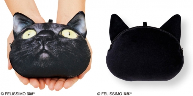 黒 猫 グッズ ぬいぐるみみたいな 香箱座りの黒猫さん巾着バッグ
