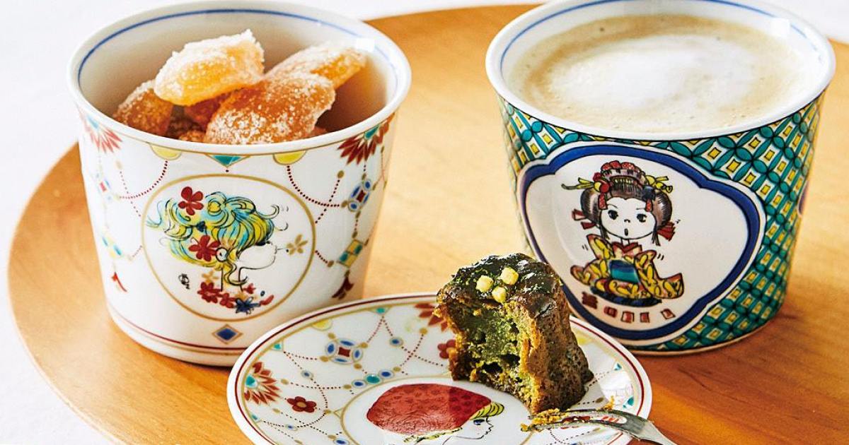 レア】着物姿の水森亜土ちゃんイラストが新鮮！ 九谷焼とコラボした豆 