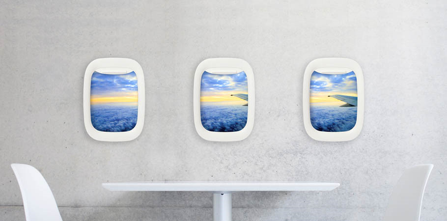 旅の風景写真がめっちゃ引き立つ「飛行機の窓フォトフレーム 