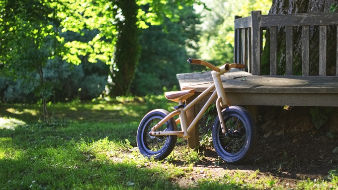 木製でスーパーかわいい「バランスバイク」できたよ！ リサイクル可能