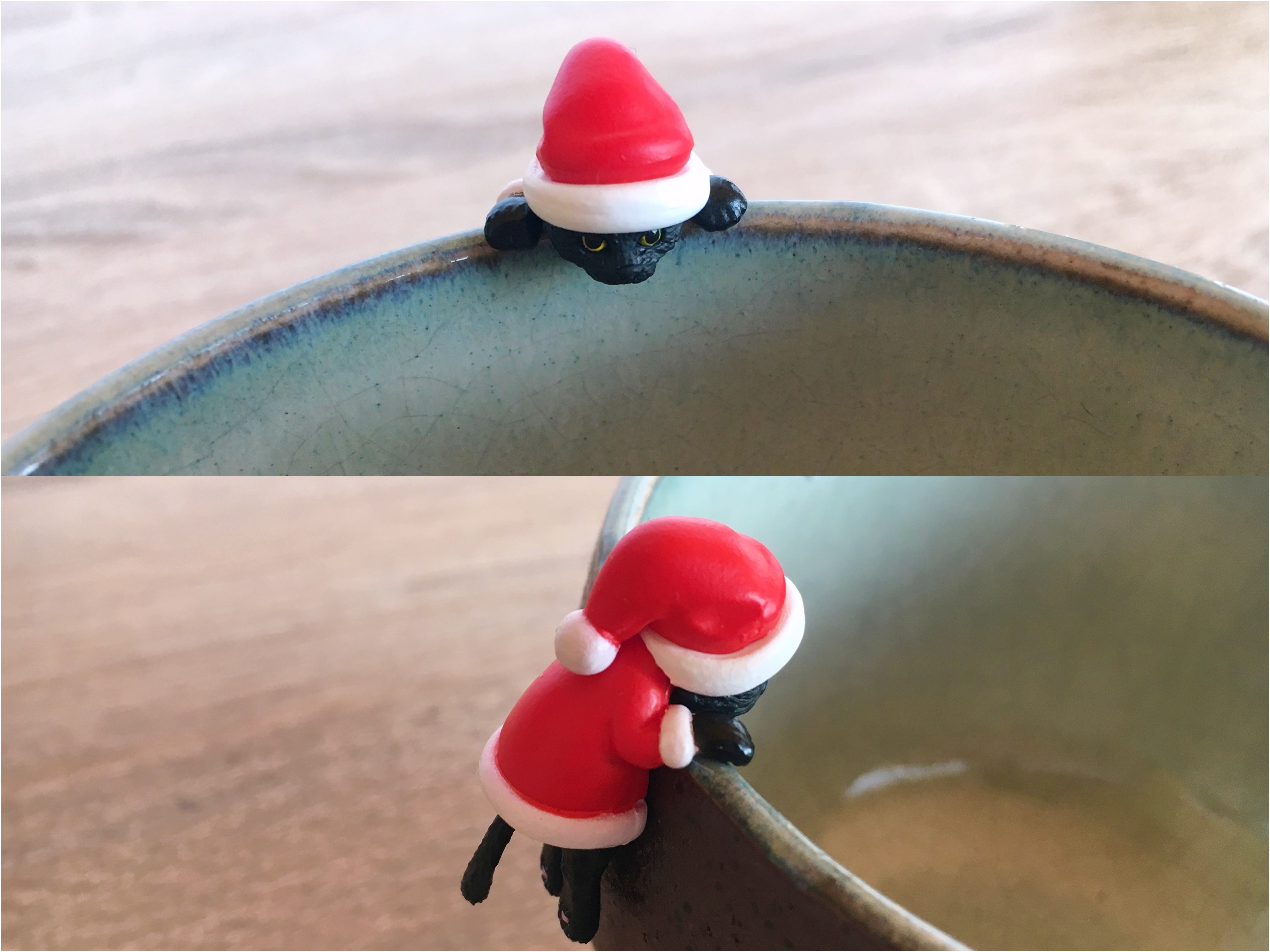 黒猫好きはベローチェに通うべし！クリスマスバージョン「ふちねこ」が