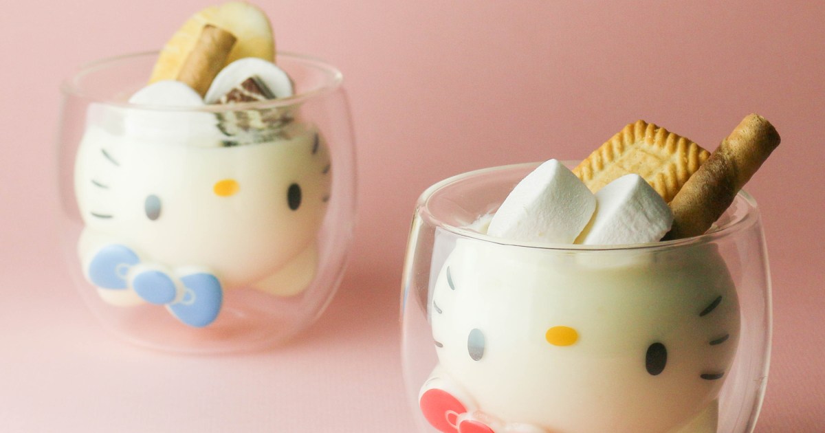 グラスに飲み物を注ぐと…キティちゃんのお顔が現れた～っ!! 人気の二層 