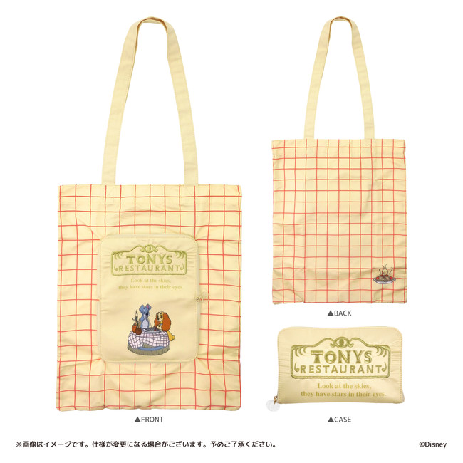 ディズニー わんわん物語 のパスタを食べる名シーンがグッズに ちょっぴりレトロな雰囲気がたまらなくかわいいよ Pouch ポーチ