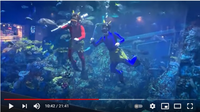 赤鬼 青鬼のダイバーが大水槽の中で魚やカメと戯れる 鳥羽水族館の節分イベントがまるで昔話のワンシーンのよう Pouch ポーチ 赤鬼 青鬼のダイバーが大水槽の中で魚やカメと戯れる 鳥羽水族館の節分イベントがまるで昔話のワンシーンのよう Pouch ポーチ