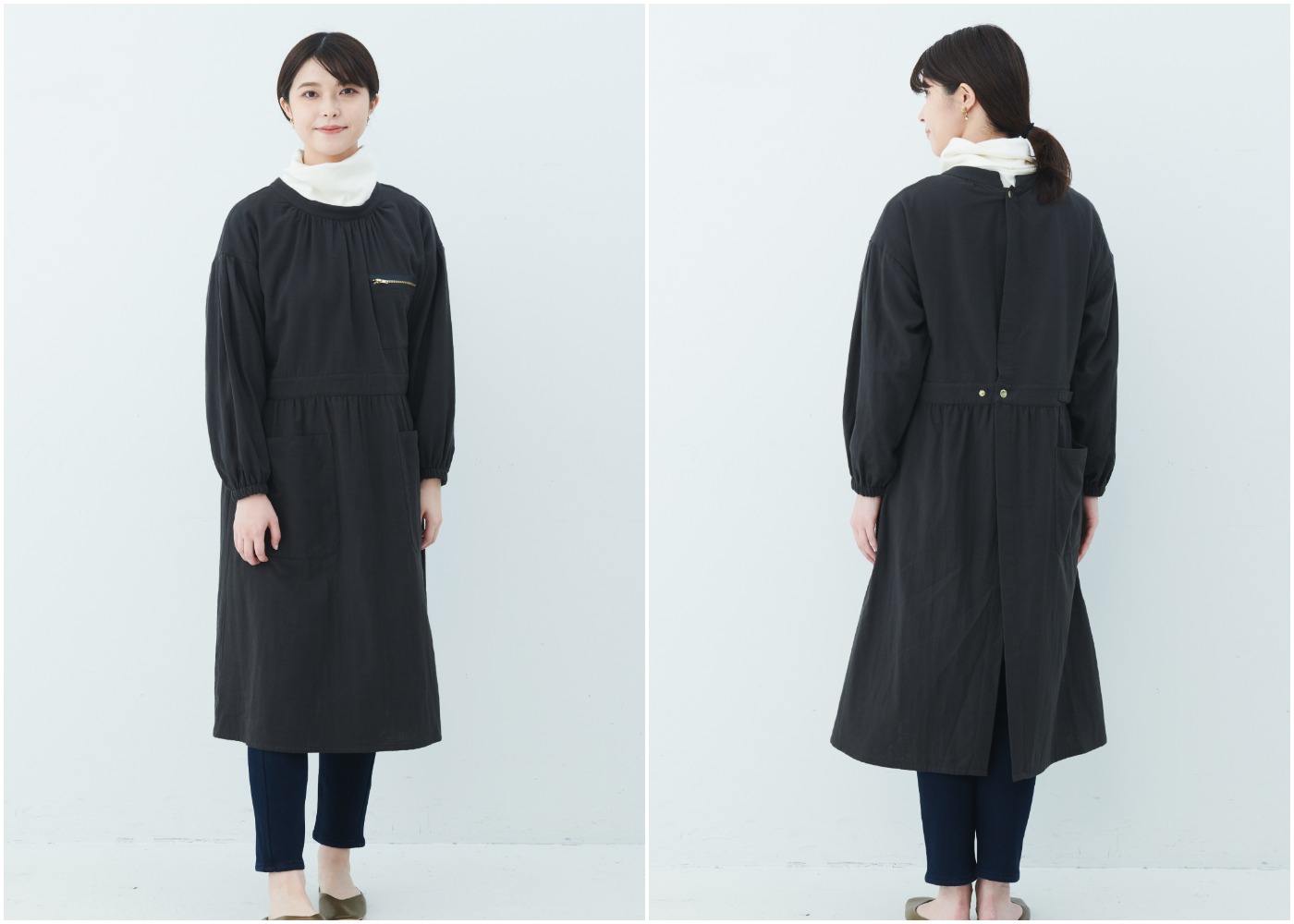 ワンピ感覚で羽織れる「かっぽう着」がオシャレで機能的！ 家事に