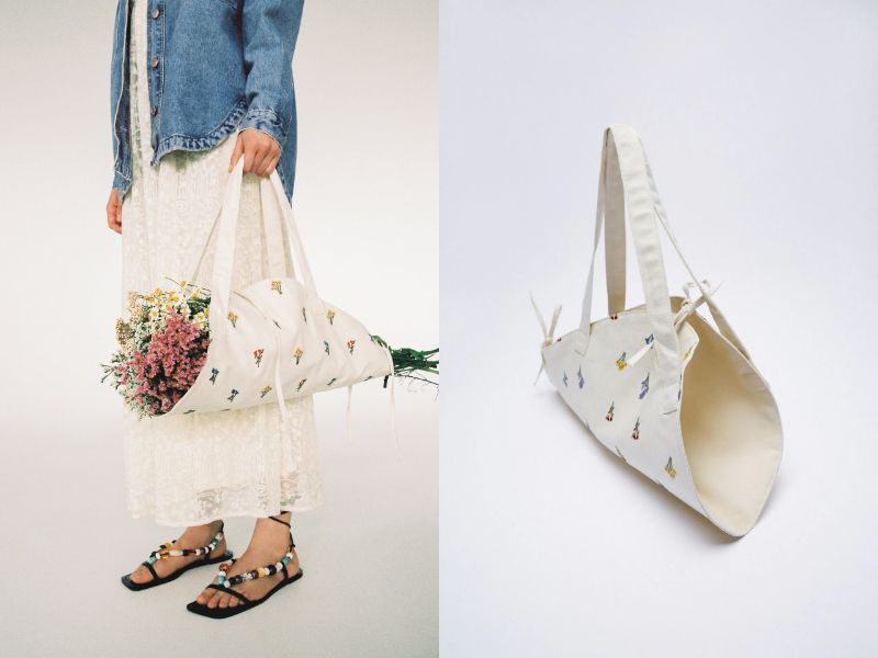 Zaraで 花束を持ち運べるバッグ が発売されてる ナチュラルな風合いが素敵です Pouch ポーチ
