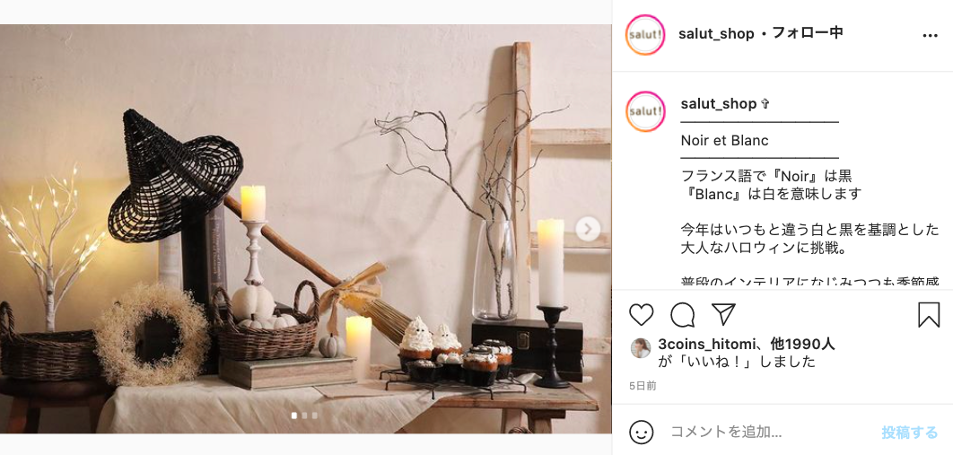 ナチュラルなハロウィンインテリアをするなら「salut!」が最高