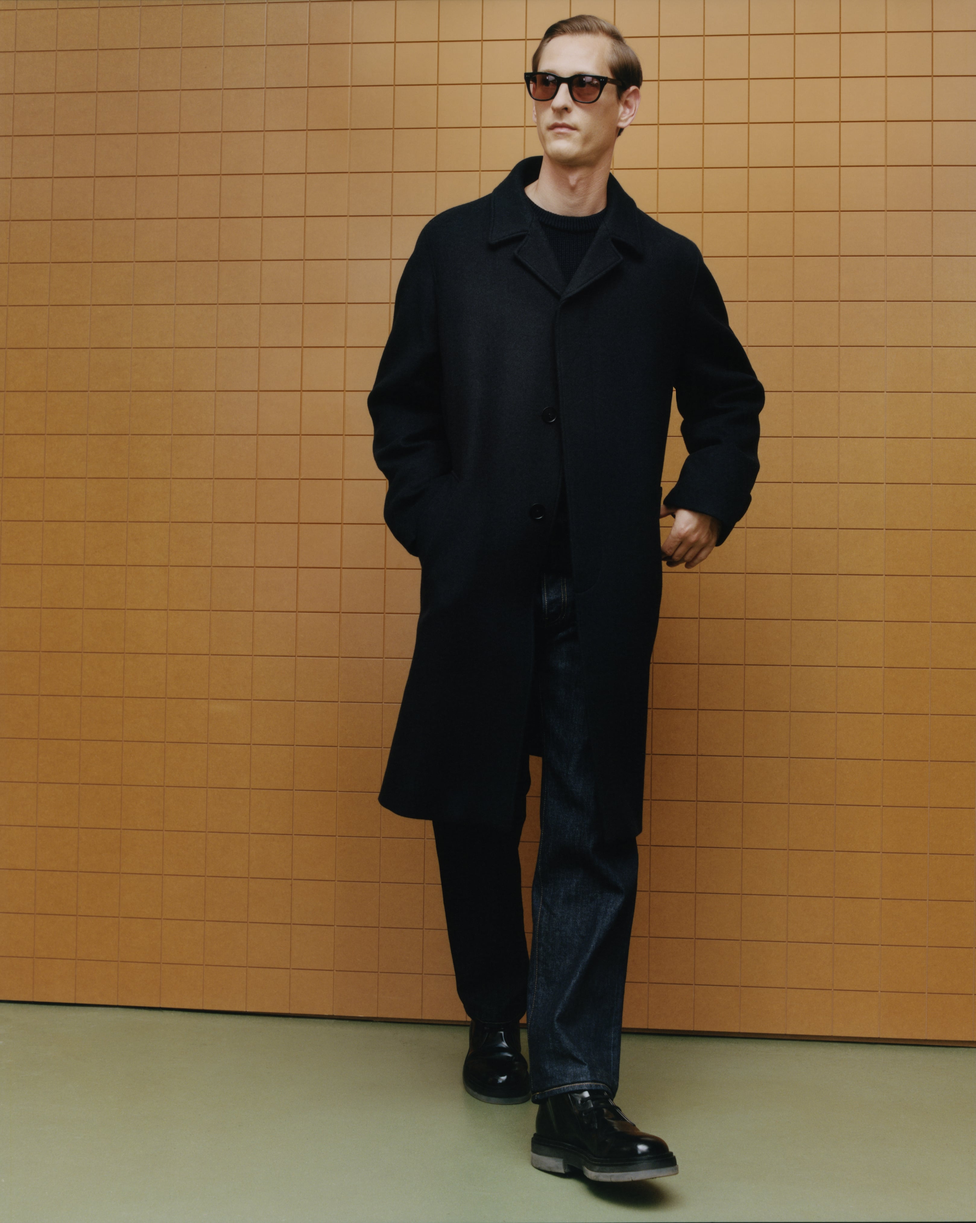 ZARA ORIGINS ウールブレンドダブルブレストコート S ブラウン ZARA