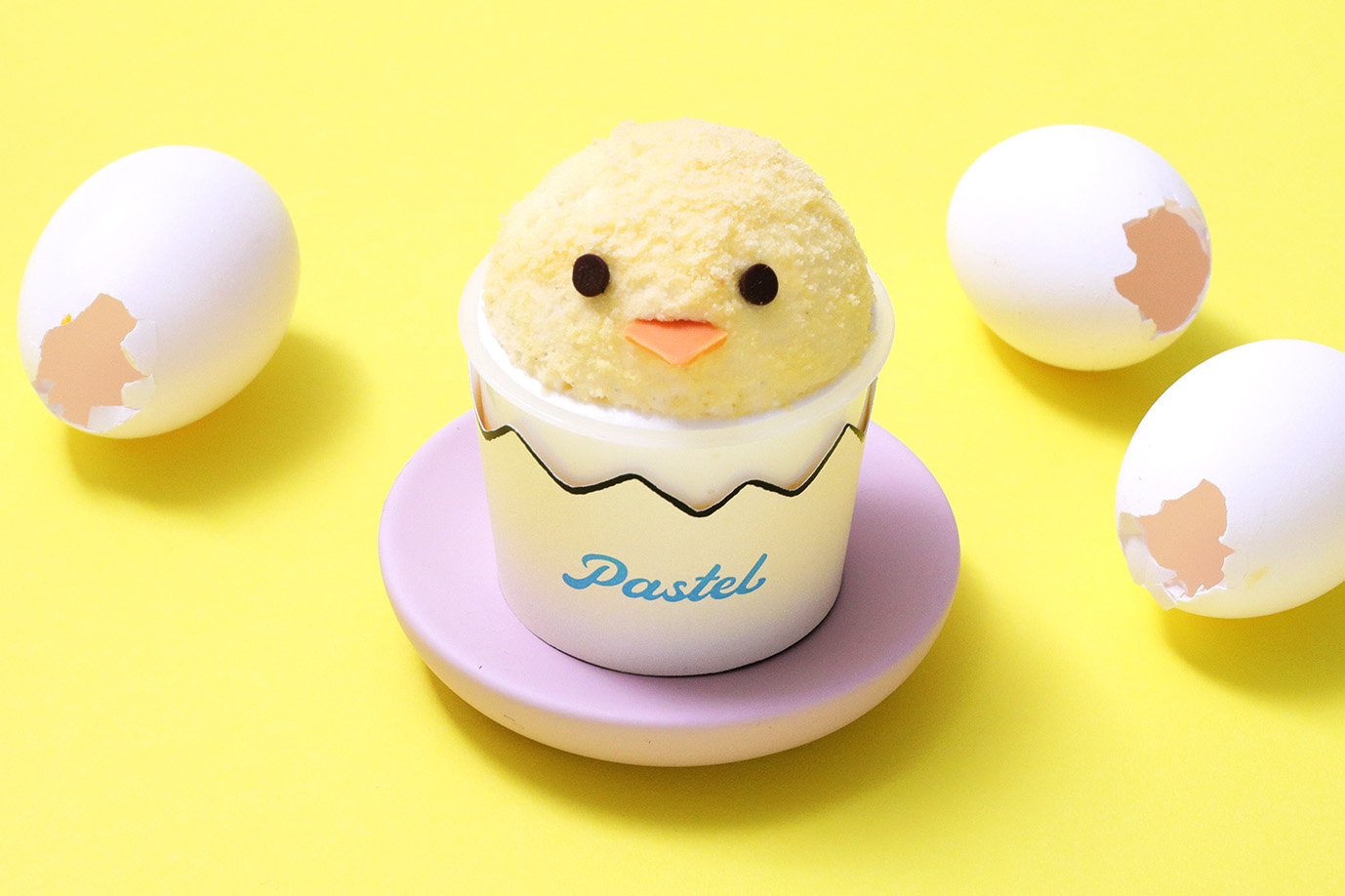 パステルひよこ春仕様❤ ひよこが卵から顔を出しているパステルの「タマコプリン」が激カワイイ