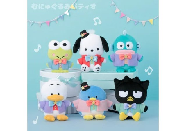 ポチャッコ35周年をはぴだんぶいのみんながお祝い！ふんわりカラーが可愛いグッズが発売されるよ🩵