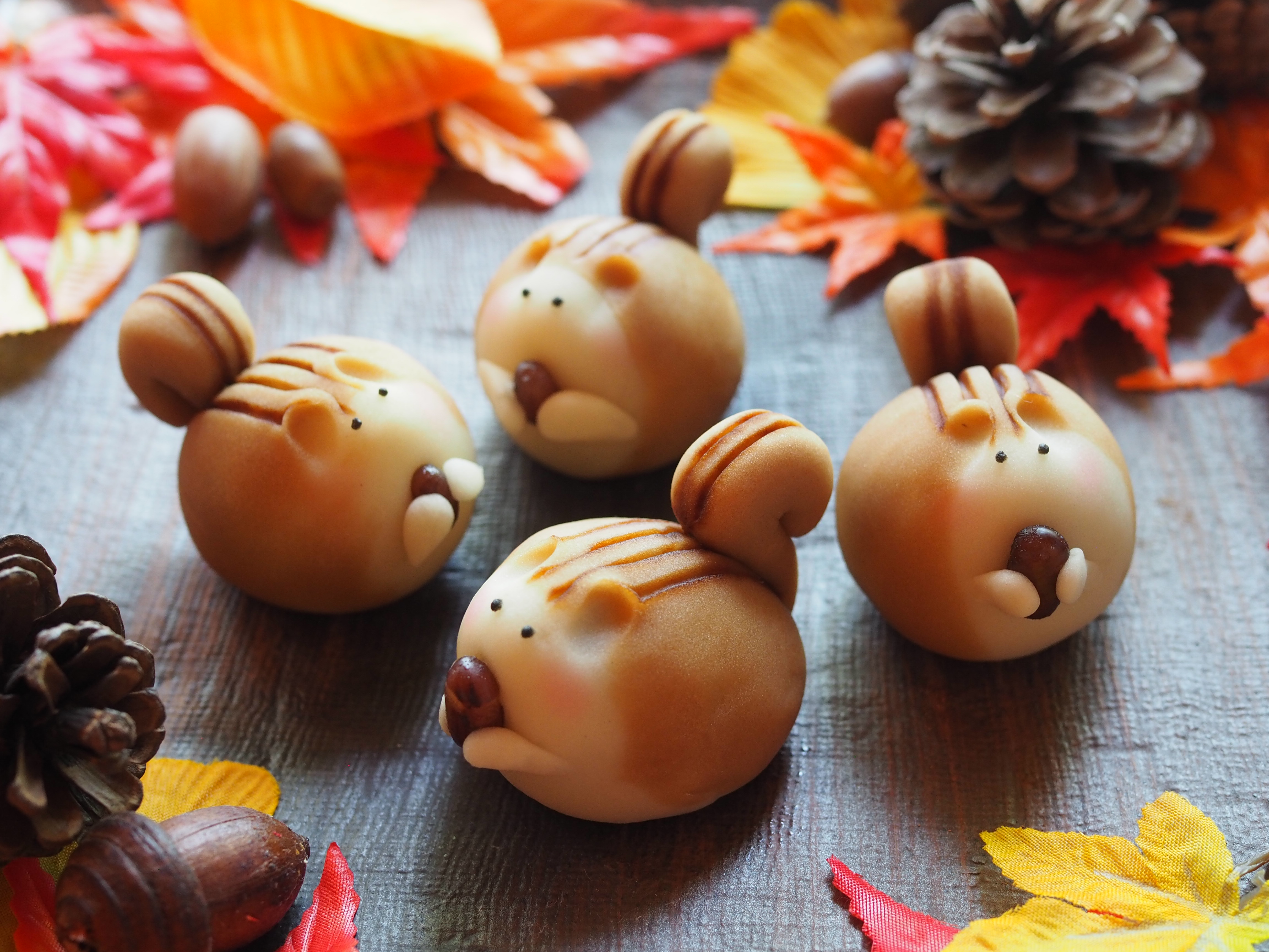 食いしんぼうリス☆抹茶どんぐり 食いしんぼうリス☆抹茶どんぐり