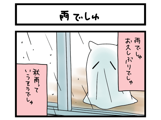 【夜の4コマ部屋】雨でしゅ / サチコと神ねこ様 第2283回 / wako先生