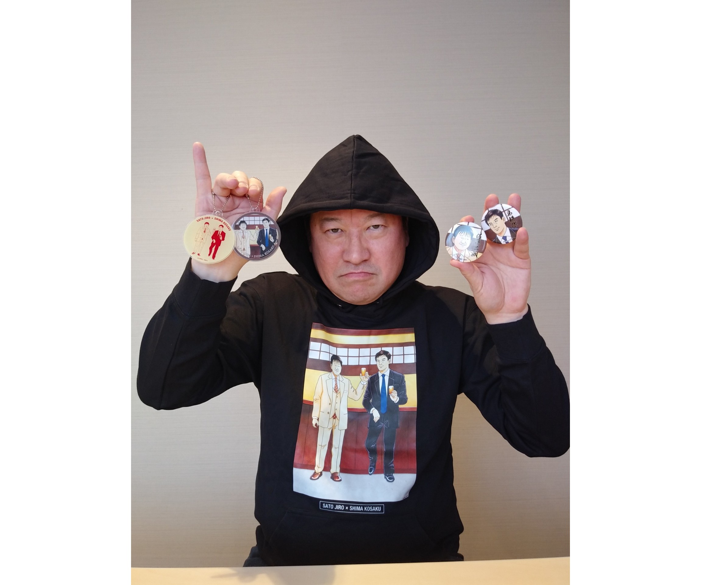 【ワケあり・早い者勝ち】弘兼憲史セット 俳優・佐藤二朗×島耕作のコラボグッズがヴィレヴァンから爆誕！グッズ