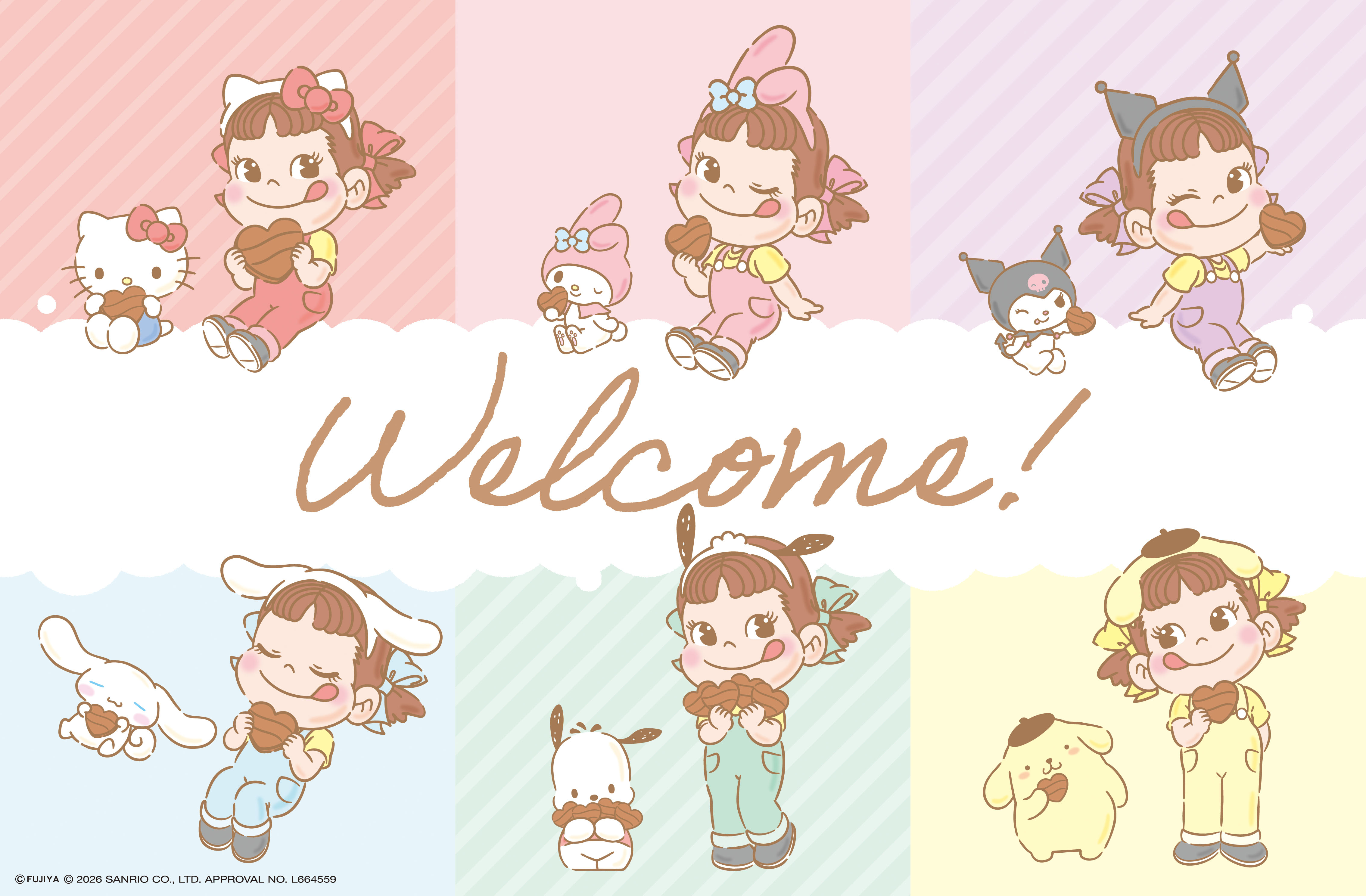 不二家のお菓子詰め放題にキティちゃんとペコちゃんのグリーティング