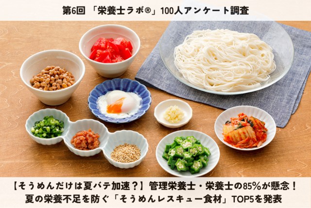 【レシピもあるよ】そうめんだけ食べるのは夏バテになる!?栄養士が選ぶ「そうめんレスキュー食材ランキング」で猛暑をバテずに乗り切ろう 【レシピもあるよ】そうめんだけ食べるのは夏バテになる!?栄養士が選ぶ「そうめんレスキュー食材ランキング」で猛暑をバテずに乗り切ろう